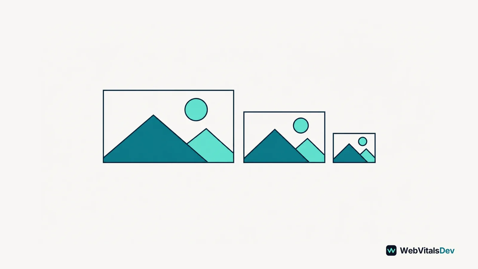 Three proportionally matching image frames shown at decreasing sizes