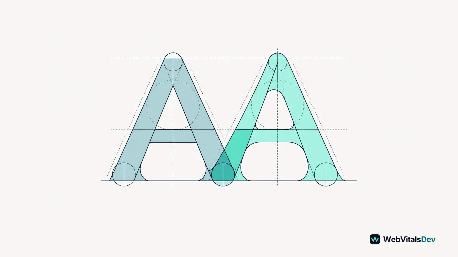 Two abstract letterform outlines aligned to the same baseline